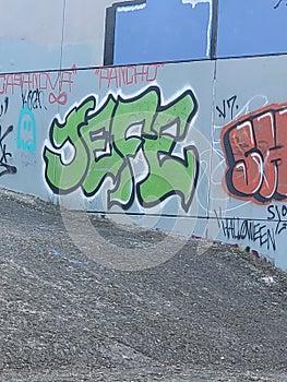 Jefe graffiti art bridge mural photo
