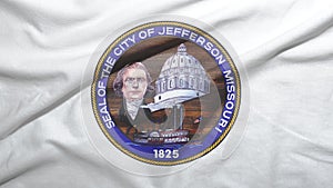 Jefferson City of Missouri of United States flag background