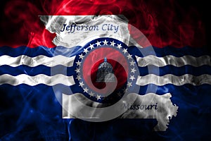 Jefferson City city smoke flag, Missouri State, United States Of