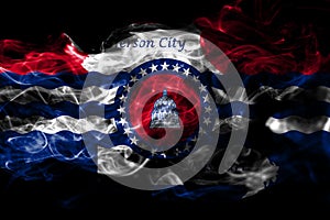 Jefferson City city smoke flag, Missouri State, United States Of