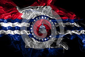 Jefferson City city smoke flag, Missouri State, United States Of America