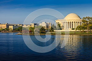 The Jefferson Memorial during the Cherry Blossom Festival in DC