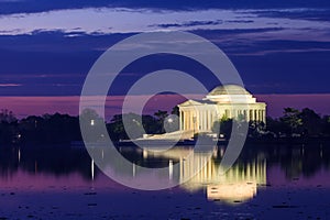 The Jefferson Memorial during the Cherry Blossom Festival in DC