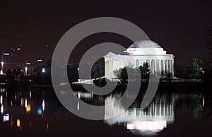 Jefferson Memorial Reflection at Night