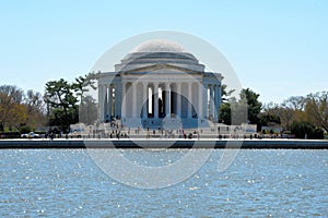 The Jefferson Memorial in Washington, DC on a spring day