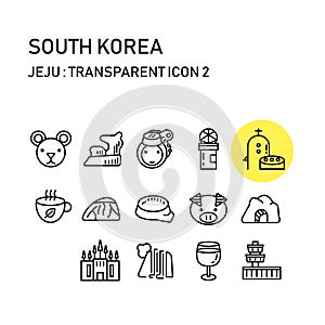 Jeju island with line transparent design, south korea