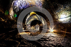 Lava column in Manjanggul cave in Jeju island, Korea. Manjanggul is one of the finest lava tunnels in the world.