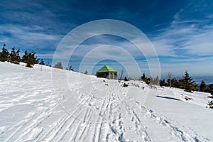 Jeleni studanka in winter Jeseniky mountains in Czech republic