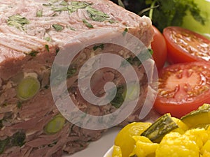 Jellied Gammon and Leek Terrine with Piccalilli