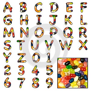 Jelly Bean sweet alphabet