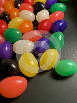 Jelly Beans on a Black Background