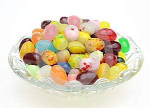 Jelly beans in a glass bowl