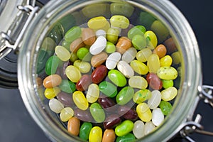 Jelly beans in a glass jar