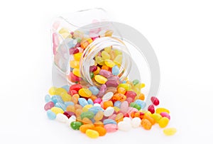 Jelly beans in the glass jar