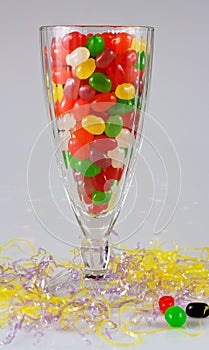 Jelly beans in parfait glass