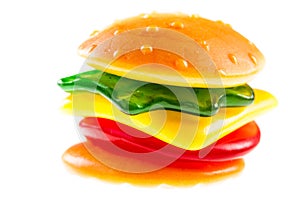 Jelly burger isolated