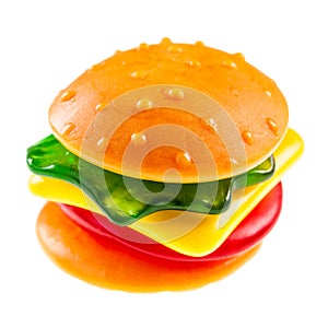 Jelly burger on white