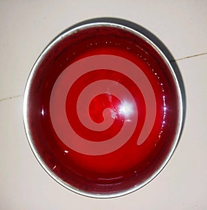 Jelly cake with red colour