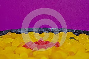 jelly candies in raspberry and lemon shapes