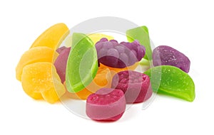 Jelly candies on white background