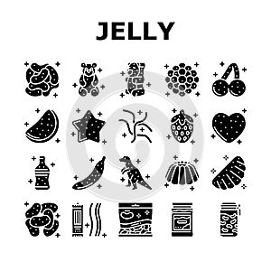 jelly candy gummy bear fruit gum icons set vector