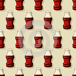 Jelly cola bottle seamless pattern. Gummy sweets. Baby treats. Vector cartoon background.