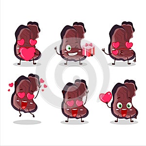 Jelly ear cartoon character with love cute emoticon