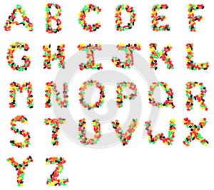 Jelly Fruit Candy Alphabet