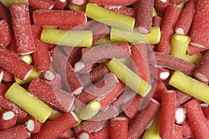 Jelly licorice candy stick red and yellow