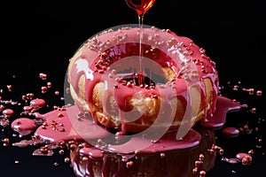 jelly oozing out from a punctured donut