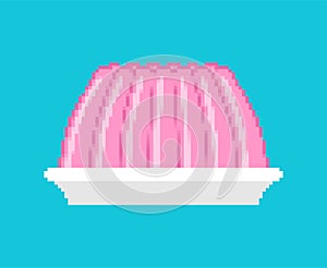 Jelly pixel art. pixelated jell. Sweetness 8 bit. vector illustration