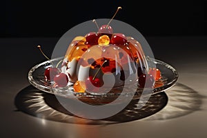 Jelly on a plate. Generative AI