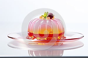 Jelly on a plate. Generative AI