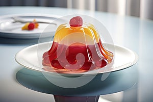 Jelly on a plate. Generative AI