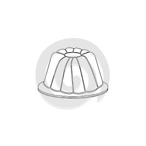 Jelly pudding. flat vector icon