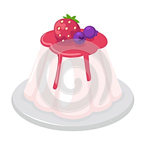 Jelly pudding on white background vector