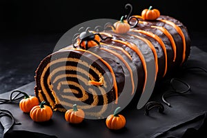 Jelly roll cake with a Halloween twist