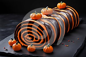 Jelly roll cake with a Halloween twist