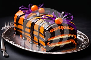 Jelly roll cake with a Halloween twist