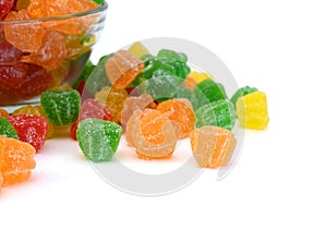 jelly sugar candies isolated on white background