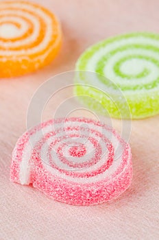 Jelly sweet, flavor fruit, candy dessert colorful.