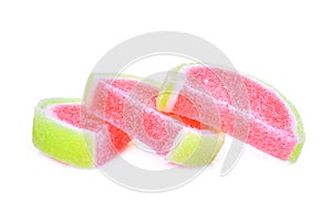 Jelly sweet, flavor fruit or candy dessert colorful with sugar