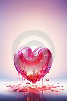 Jelly sweet red heart with copyspace for Valentines Day and love themed greeting card