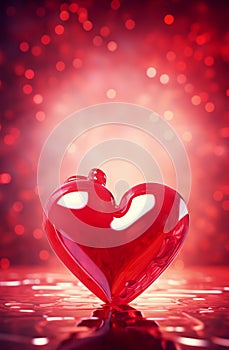 Jelly sweet red heart with copyspace for Valentines Day and love themed greeting card