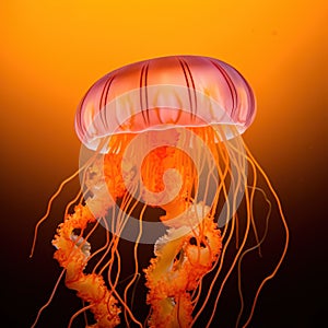 Jellyfish on black background. Jellyfish is a species of jellyfish in the family Phyllorhiza punctata.