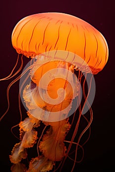 Jellyfish on black background. Jellyfish is a species of jellyfish in the family Phyllorhiza punctata.
