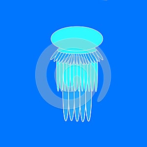 Jellyfish on the blue background