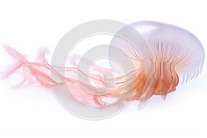 Jellyfish Isolated on White: Captivating Aquatic Beauty for Your Design Needs.