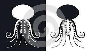 Jellyfish logo. Isolated jellyfish on white background