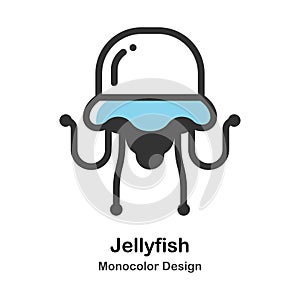 Jellyfish Monocolor Illustration